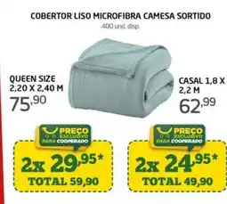 Cooper Cobertor liso microfibra camesa sortido oferta