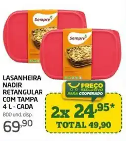 Cooper Lasanheira nadir retangular com tampa cada oferta