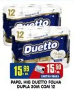 Higa's Supermercado Papel hig duetto folha dupla 30m com 12 oferta