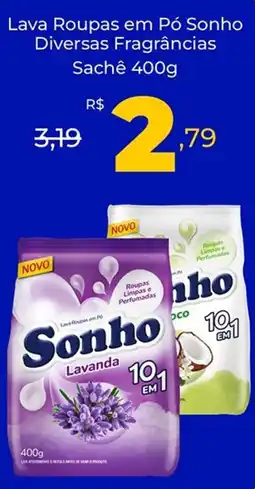 Unicompra Lava Roupas em Pó Sonho Diversas Fragrâncias Sachê oferta