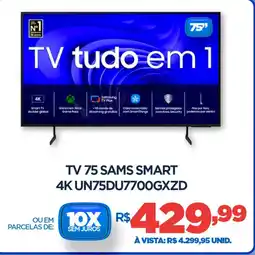 DB Supermercados Tv 75 sams smart 4K UN75DU7700GXZD oferta
