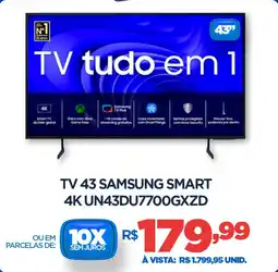 DB Supermercados Tv 43 samsung smart 4K UN43DU7700GXZD oferta