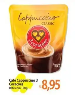 Atacadão Café Cappuccino 3 Corações Refil oferta