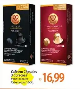 Atacadão Café em Cápsulas 3 Corações Vários sabores Caixeta com oferta