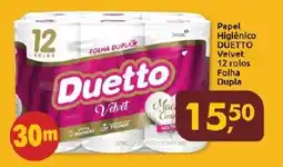 Supermercados Nori Papel Higiênico DUETTO Velvet 12 rolos Folha Dupla oferta