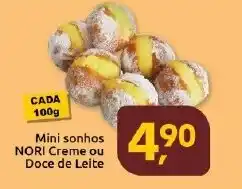 Supermercados Nori Mini sonhos NORI Creme ou Doce de Leite oferta