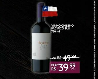 Vinhos do chile pacifico sur 750 ml
