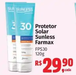 Supermercados Mateus Protetor Solar Sunless Farmax FPS30 oferta