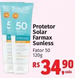 Supermercados Mateus Protetor Solar Farmax Sunless Fator 50 oferta