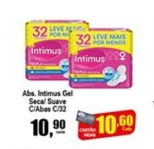 Higa's Supermercado Abs. Intimus Gel Seca/ Suave c/ Abas c/32 oferta