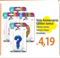 Atacadão Vela Aniversário Glitter Junco oferta