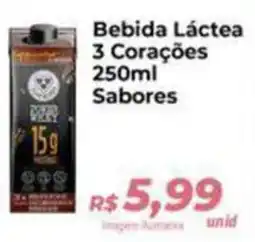 Hiper Moreira Bebida Láctea 3 Corações Sabores oferta