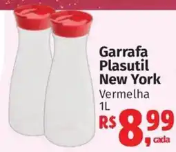 Supermercados Mateus Garrafa Plasutil New York Vermelha oferta