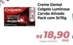 Hiper Moreira Creme Dental Colgate Luminous Carvão Ativado oferta