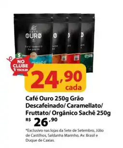Supermercados Tischler Café Ouro Grão Descafeinado/ Caramellato/ Fruttato/ Orgânico Sachê oferta