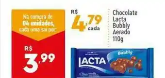 Supper Rissul Chocolate Lacta Bubbly Aerado 110g oferta