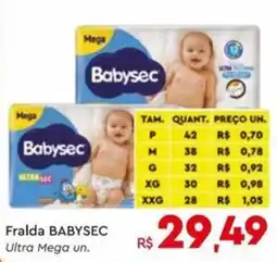 Komprao Atacadista Fralda BABYSEC Ultra Mega un. oferta