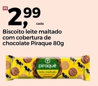 Frangolândia Biscoito leite Maltado com conbertura de chocolate Piraque 80g oferta