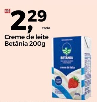 Frangolândia Creme de leite Betania 200g oferta