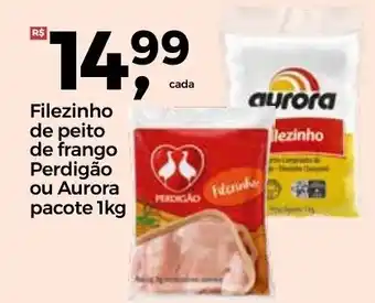 Frangolândia Filezinho de peito de frango Perdigao ou Aurora pacote 1kg oferta