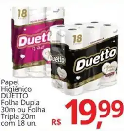 Supermercados Koch Papel Higiênico DUETTO Folha Dupla 30m ou Folha Tripla 20m com 18 un. oferta