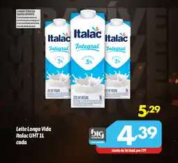 Leite Longa Vida Italac UHT cada