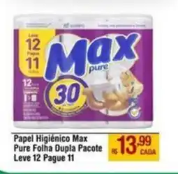 Max Atacadista Papel Higiénico Max Pure Folha Dupla Pacote oferta