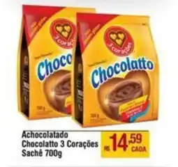 Max Atacadista Achocolatado Chocolatto 3 Corações Sache oferta
