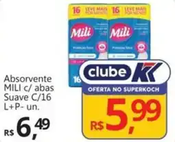 Supermercados Koch Absorvente MILI c/ abas Suave C/16 L+P-un. oferta