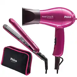 Benoit Kit Secador de Cabelo + Chapinha Philco Travel Shine com Nécessaire Bivolt oferta