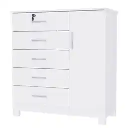 Benoit Cômoda San Marino Verona 1 Porta 5 Gavetas Com Chave 99x92x42cm oferta