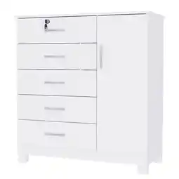 Benoit Cômoda San Marino Verona 1 Porta 5 Gavetas Com Chave 99x92x42cm oferta