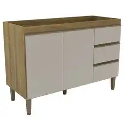 Benoit Balcão Pia Mademovel 102407 Margarida 2 Portas 3 Gavetas Sem Tampo 120cm oferta