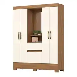 Benoit Guarda Roupa / Roupeiro Henn BS07 4 Portas 2 Gavetas MDP 180x141,5cm oferta