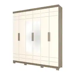 Benoit Guarda Roupa / Roupeiro Henn D215 6 Portas 3 Gavetas Com Espelho 230x210,5x46,5cm oferta