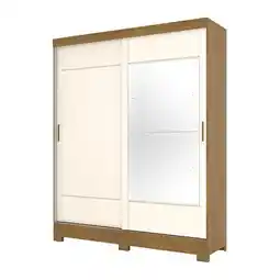 Benoit Guarda Roupa / Roupeiro Henn B74 2 Portas Deslizantes 2 Gavetas Com Espelho 200x163x48,5cm oferta