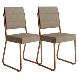 Benoit Conjunto 2 Cadeiras Carraro 1736 Tecido Estofadas e Tubo Aço oferta