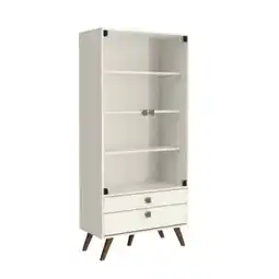 Benoit Cristaleira Retrô MovelBento RT3151 2 Portas Com Vidro 2 Gavetas 173x80x38cm oferta