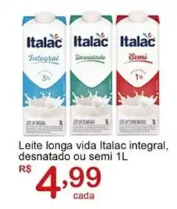 Giga Atacado Leite longa vida Italac integral, desnatado ou semi oferta