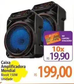 Atacadão Caixa Amplificadora Mondial Bivolt 150W Unidade oferta