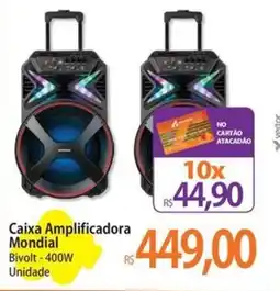 Atacadão Caixa Amplificadora Mondial oferta