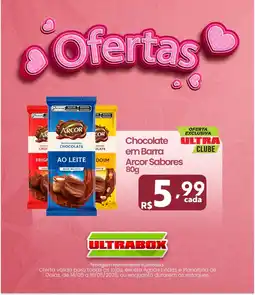 Ultrabox Chocolate em Barra Arcor Sabores oferta