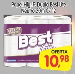 Cercadão Papel Hig. F. Dupla Best Lite Neutro 20m oferta