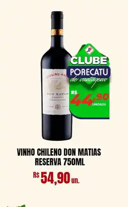 Supermercado Porecatu Vinho chileno don matias reserva oferta