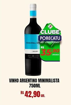 Supermercado Porecatu Vinho argentino minimalista oferta