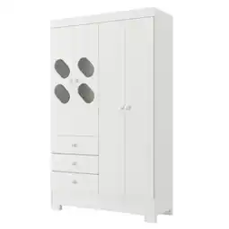 Benoit Guarda Roupa / Roupeiro Rodial Ciranda 4 Portas 3 Gavetas 180x108x40cm oferta
