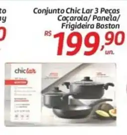 Comper Conjunto Chic Lar 3 Peças Caçarola/Panela/ Frigideira Boston oferta