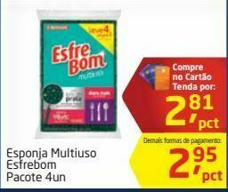 Tenda Atacado Esponja multiuso esfrebom pacote 4un oferta