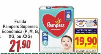 Serrano Supermercado Fralda Pampers Supersec Econimoca oferta