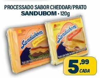 Processado Sabor Cheddar/ Prato Sandubom 120g